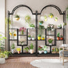 Heavy Duty Large Tall Plant Stand Arched Metal Flower Shelf with Hanging Hooks