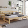 3FT Single Daybed w/ Pull out Trundle Bed Frame Sofa Bed Living Room Bedroom