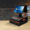 Cash Register POS System 15.6'' Touch Double Screen w/ Printer,Cash Drawer