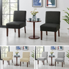 Dining Chairs & Table Set Linen Blend Bistro Seating Coffee Side Table | 3 Pcs