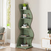 Modern 5-Tier Wall Corner Bookshelf, Stylish Corner Small Bookcase Storage Rack