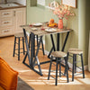 5-Piece Industrial Breakfast Bar Table Set, Folding Dining Table with 4 Stools