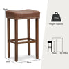 2Pcs Bar Stool PU Leather Counter Height Saddle Stools Dining Chairs Brown 74CM