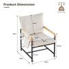 Accent Chair with Metal Frame Wide Seat Corduroy Armchair for Living Room Beige