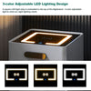 Wireless Charging Bedside Cabinets High Gloss with Adjustable LED Light 2 Drawer