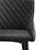 2 Pcs Faux Leather Bar Stools Diamond Seat Dining Room Chairs Metal Legs