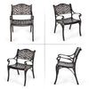 2X Patio Cast Aluminum Chairs All-Weather Bistro Dining Chairs w/ Curved Seats