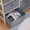 5 Drawers Fabric Bedside Cabinet Table Wood Frame Storage Unit Chest of Drawers