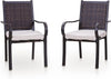 Set of 2 Outdoor Patio Chairs Rattan Dining Chair Set W/ High Backrest & Armrest