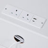 3 Drawers Bedside Table Cabinets w/ Charging Station Nightstand Storage Unit