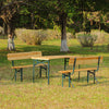 3PC Wooden Folding Beer Table & Bench Set Outdoor Garden Party BBQ Furniture UK