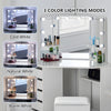 White Corner Dressing Table Makeup Desk Vanity Table 5 Drawers with Bubls
