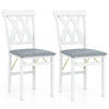 COSTWAY Folding Kitchen Chairs Set of 2 Wooden Upholstered Dining Chairs