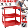 Updated 3 Tier Tool Trolley Storage Cart Heavy Duty Garage Trolley Workshop RED