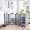 Arch 4 Panels Fold Pet Gate Freestanding Wooden Dog Fence Safety Barrier Divider