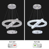 3-sided Crystal Chandelier LED Ceiling Light Height Adjustable Pendant Lamp 58W