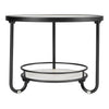 Teal Colour Round Side Table 2Tier Coffee End Table Nightstand Shelf Living Room