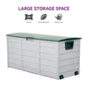 290L Wood Style Plastic Garden Storage Box Outdoor Deck Waterproof Chest Storage