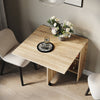 Mobile Wood Folding Dining Table Drop Leaf Rolling Desk with 2 Storage Shelves