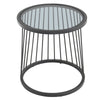 Round Glass Top End Table Living Bedroom Bed Side Sofa Coffee Table Metal Chrome