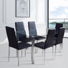 Dining Room Chair for Kitchen Modern PVC Upholstered Side Chairs with Metal Legs
