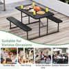 Picnic Table Bench Set for 2-4 People-Black