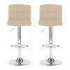 2x Chrome & Height Adjust Swivel Faux Leather Kitchen Breakfast Bar Stool