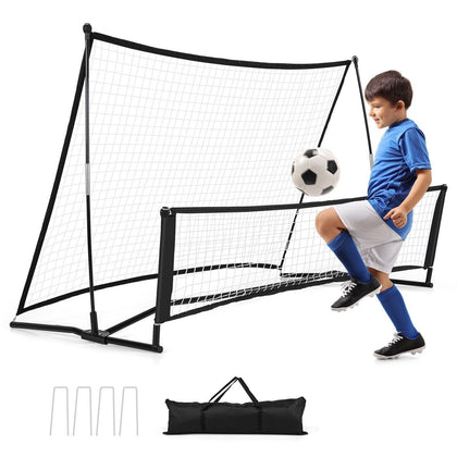 2-in-1 Portable Soccer Rebounder Net Soccer Trainer Dual-side Football Practice