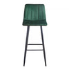 Set of 2 Velvet Chairs High Back Bar Stools Footrest Backrest Metal Legs Pub