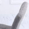 Set of 4 Grey Linen Fabric Dining Chairs Vintage Checker Padded Seat Metal Legs