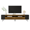 180cm Wide TV Media Unit with Storage Doors, Open Compartments & Side Shelves