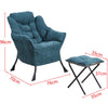 Fabric Lazy Chair with Footstool Relax Lounge Chair Accent Armchair Sofa Chair