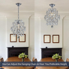 Silver Modern Pendant Chandelier Crystal Raindrop Lighting Ceiling Light Fixture