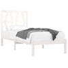 Bed Frame White Solid Wood Pine 75x190 cm Small Single