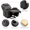 Electric 8 Point Massage Fabric Riser & Recliner Chair Heated Sofa Armchair Grey
