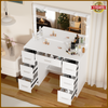 Large Dressing Table With LED Mirror Drawers Vanity Set Bedroom Makeup Table