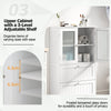 Floor Cabinet Freestanding Bathroom Storage Cabinet-White