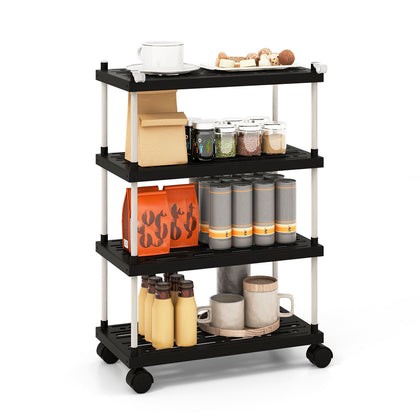 4-Tier Slim Storage Cart Bathroom Kitchen Organizer Utility Cart with Wheels