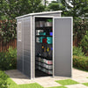 5x4ft Lean To Garden Shed Plastic Storage Tool House Pent Roof & Windor, Grey UK