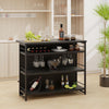 Industrial Bar Cabinet Kitchen Storage Sideboard W/ Rack Glass Holders