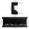 Electric Fireplace 12 Media Flame Insert LED Panoramic Living Room Heater
