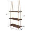 3 Tier Rope Hanging Floating Shelves Wood Wall Swing Shelf Home Storage