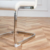 Dining Chairs Set of 4 Faux Leather with Stylish Cantilever Metal Frame White