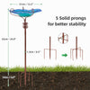 30'' Height Flower Glass Bird Bath w/ Metal Stake Outdoor Garden Yard Birdbath
