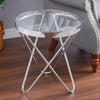 Round Side End Table With Chorme Legs Coffee Living Room Night Stand Furniture