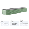Galvanised Raised Garden Bed Metal Planter Box w/Open Bottom, Grey/Green/Sliver