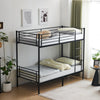 Metal Bunk Bed Frame Single Loft Bed Frame with Ladder Black Heavy Stable