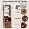 Home Organizer 6-Tier Storage Cabinet Tall Nightstand w/ 5 Open Shelf