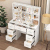 Vanity Makeup Table Set with 10LED Lights Mirror 7 Drawers Dressing Desk & Stool