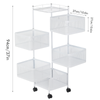6 Tier Kitchen Rotating Storage Trolley Cart Utility Vegetable Mobile Shelf Chjt
